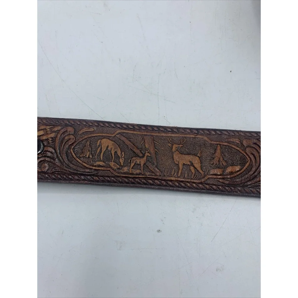 AA&E Leathercraft Vintage Embossed Full‎ Grain Cowhide Belt